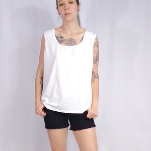 Athleta White Mesh Basic Boxy Tank Top SZ 2X